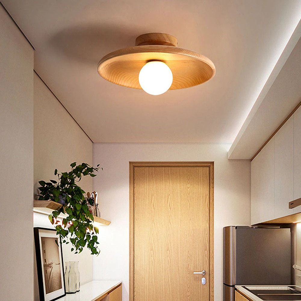Nowoczesna lampa sufitowa – Drewniana lampa LED