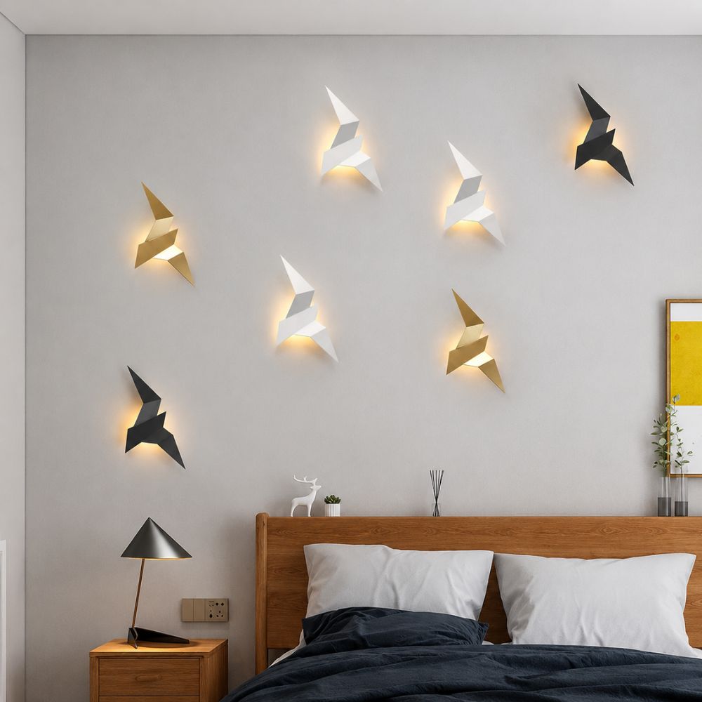 Lampa ścienna w kształcie ptaka z nastrojowym światłem