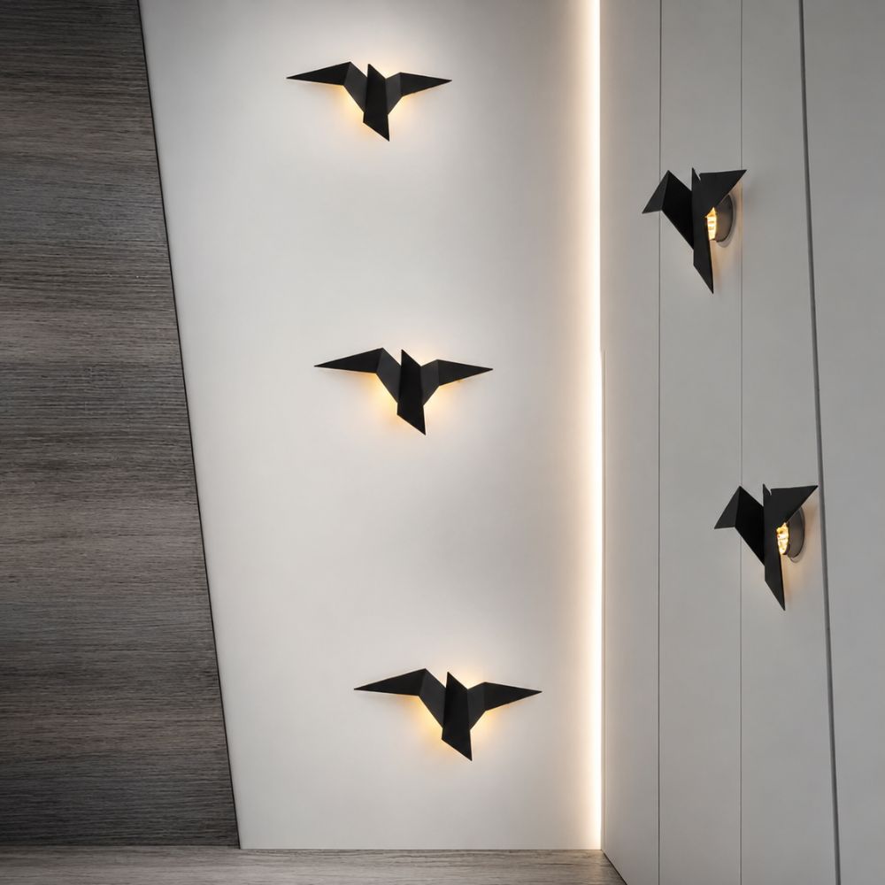 Lampa ścienna w kształcie ptaka z nastrojowym światłem