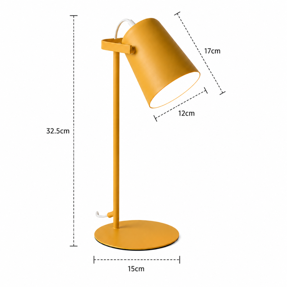 Nowoczesna skandynawska metalowa lampa biurkowa