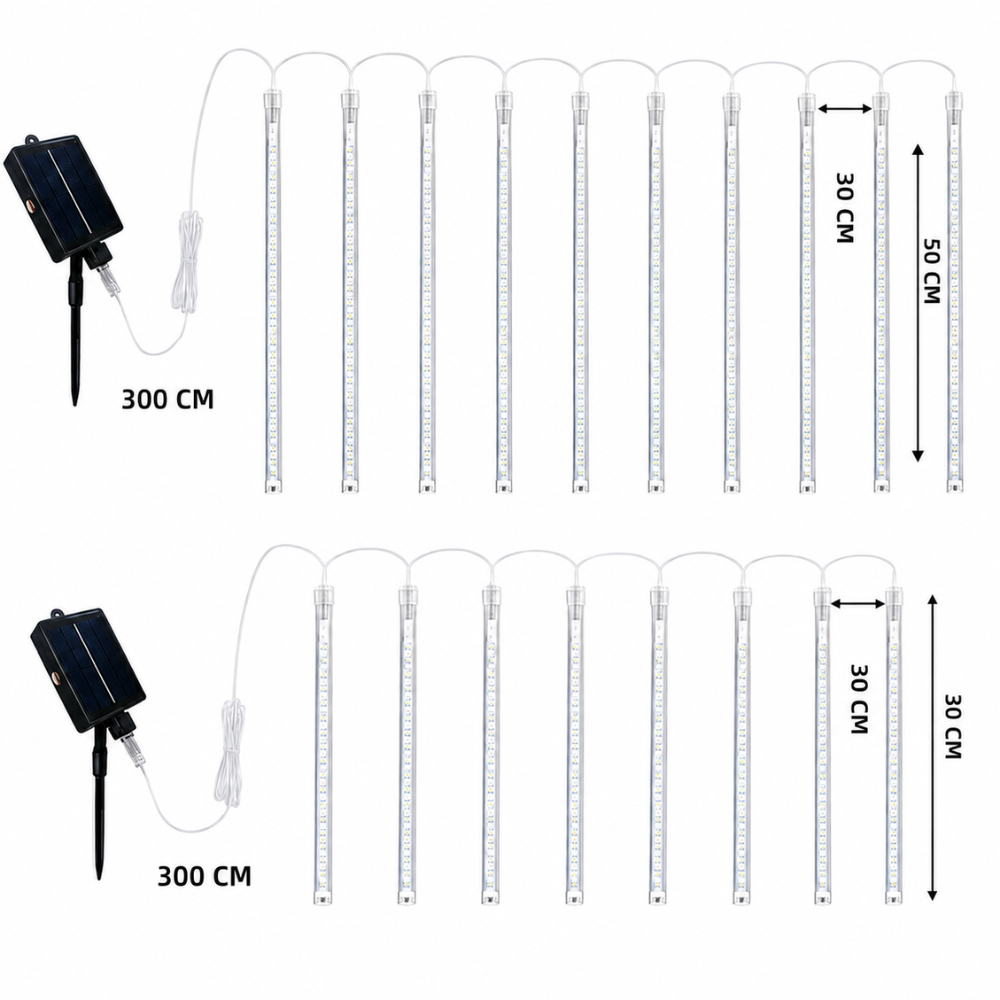 Livodom lampki LED deszcz meteorów – 8 tub świetlnych