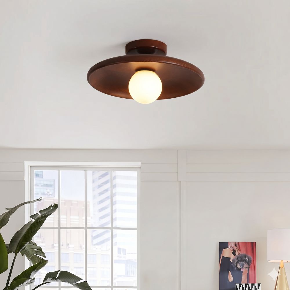Nowoczesna lampa sufitowa – Drewniana lampa LED