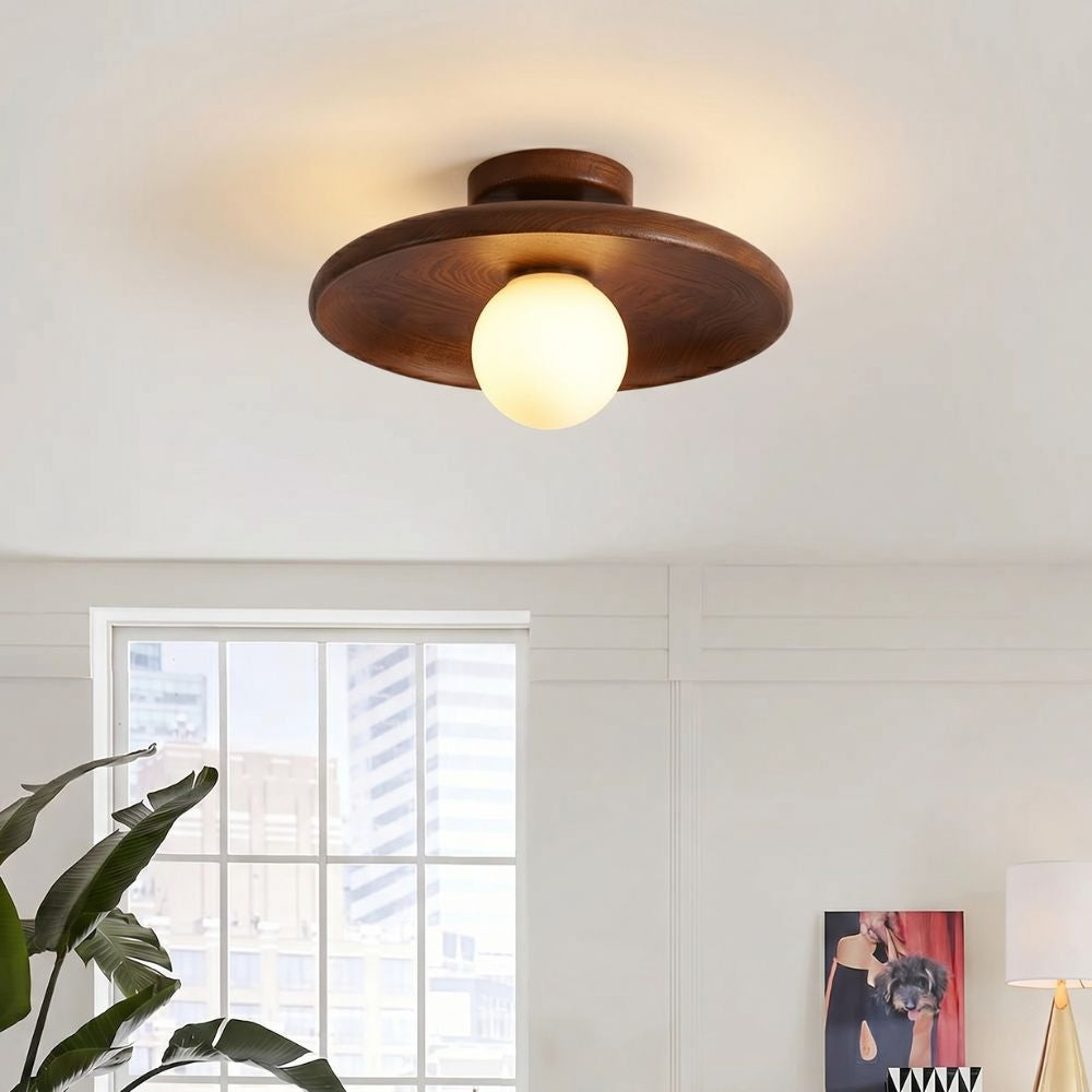 Nowoczesna lampa sufitowa – Drewniana lampa LED