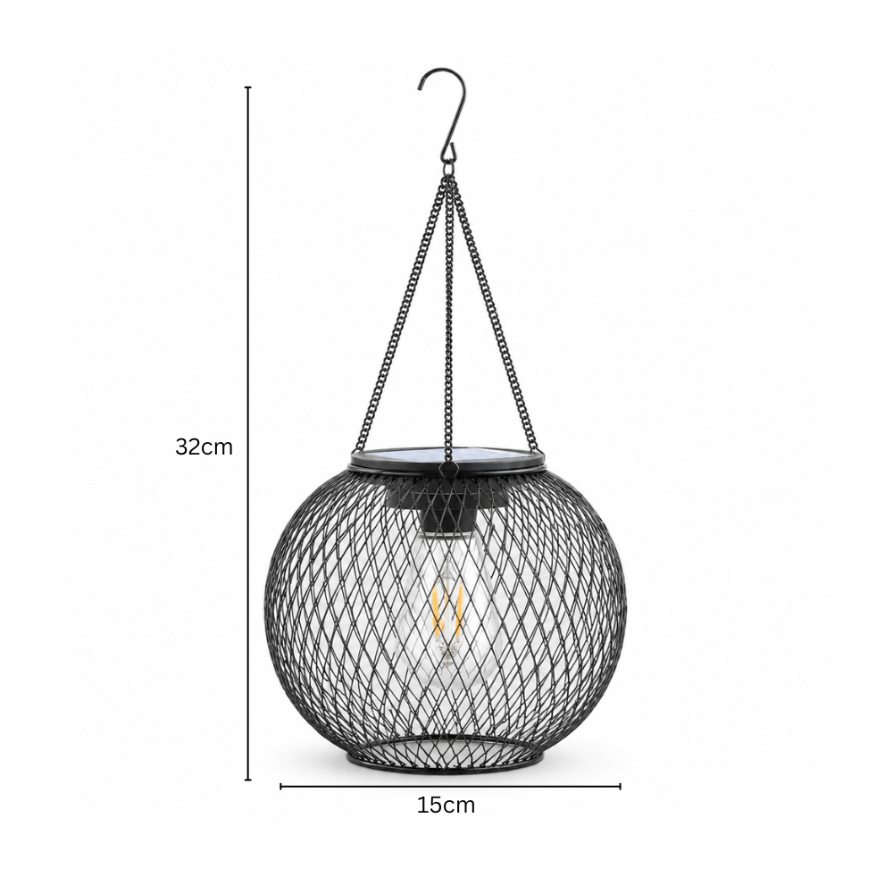 Wisząca zewnętrzna latarnia solarna LED