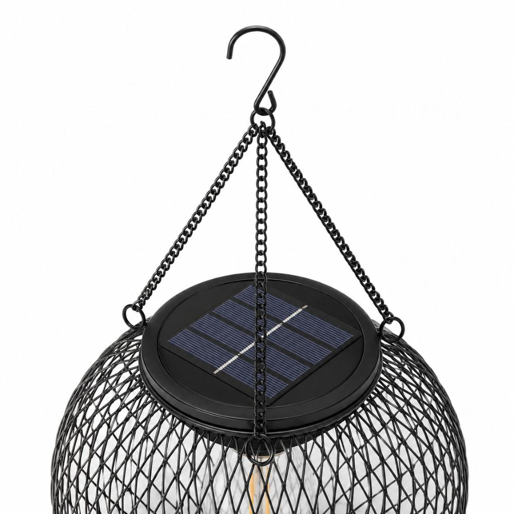 Wisząca zewnętrzna latarnia solarna LED