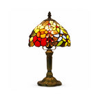 Kolorowa lampa stołowa z witrażowego szkła