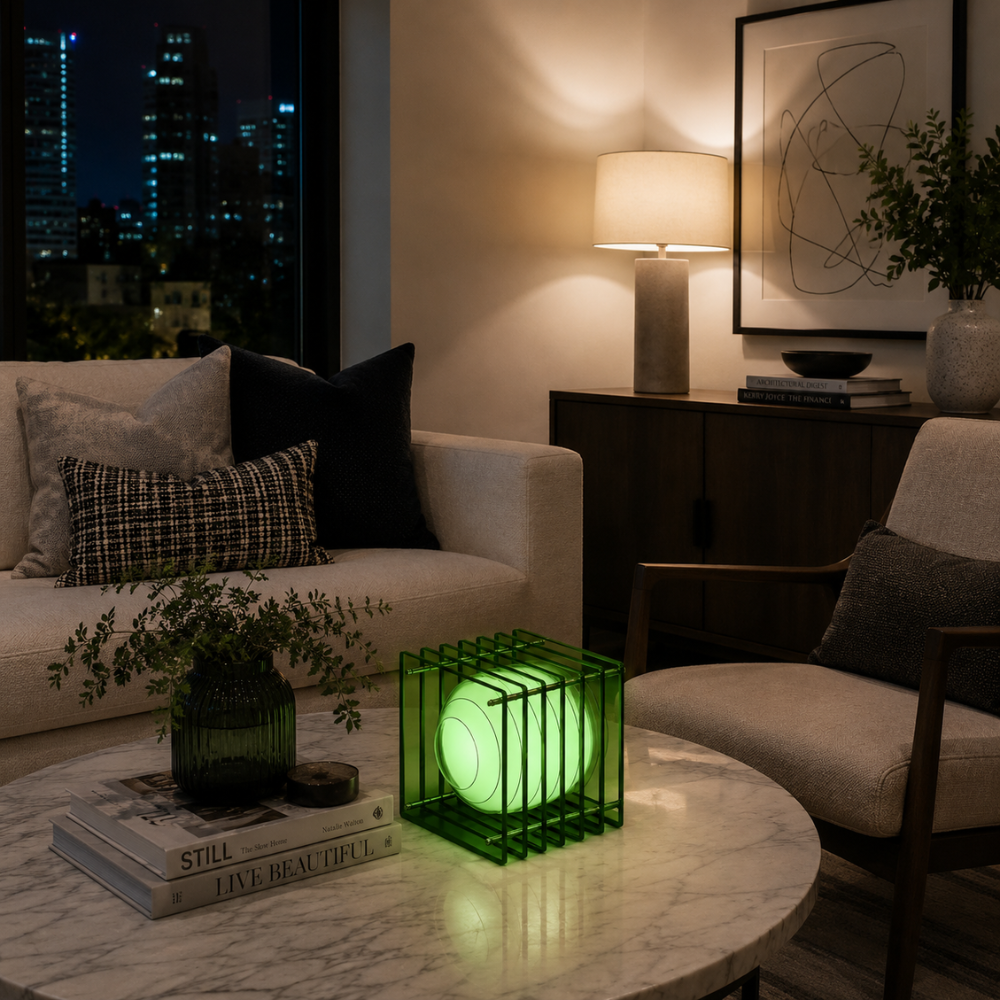 Lampa nastrojowa MoonCube z warstwowego akrylu