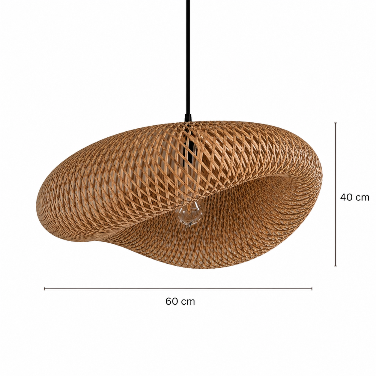 Ręcznie tkana lampa wisząca z ekologicznego bambusa
