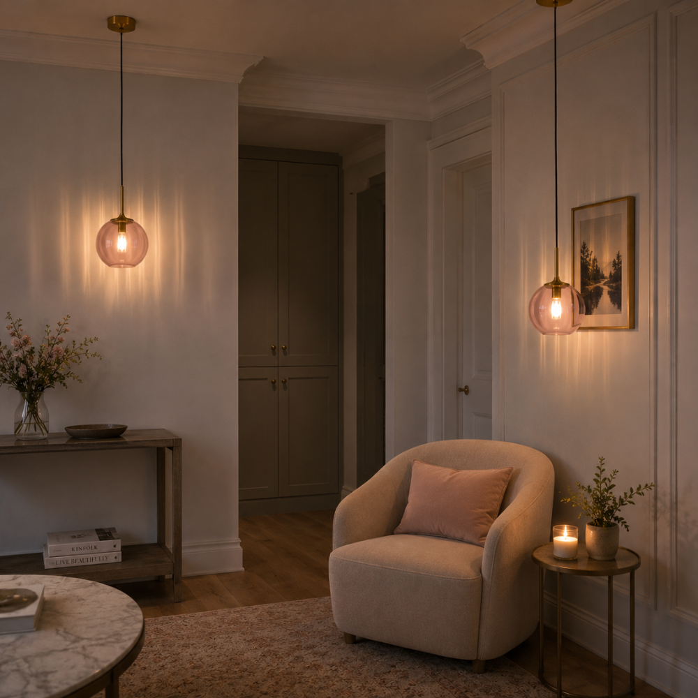 Kolorowa szklana lampa wisząca do nowoczesnych wnętrz