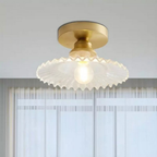 Lampa Sufitowa Szklana Vintage LED Kwiatowa