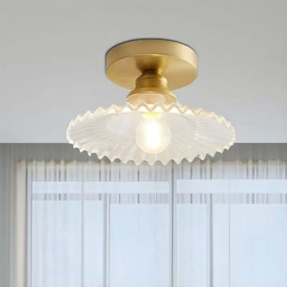 Lampa Sufitowa Szklana Vintage LED Kwiatowa