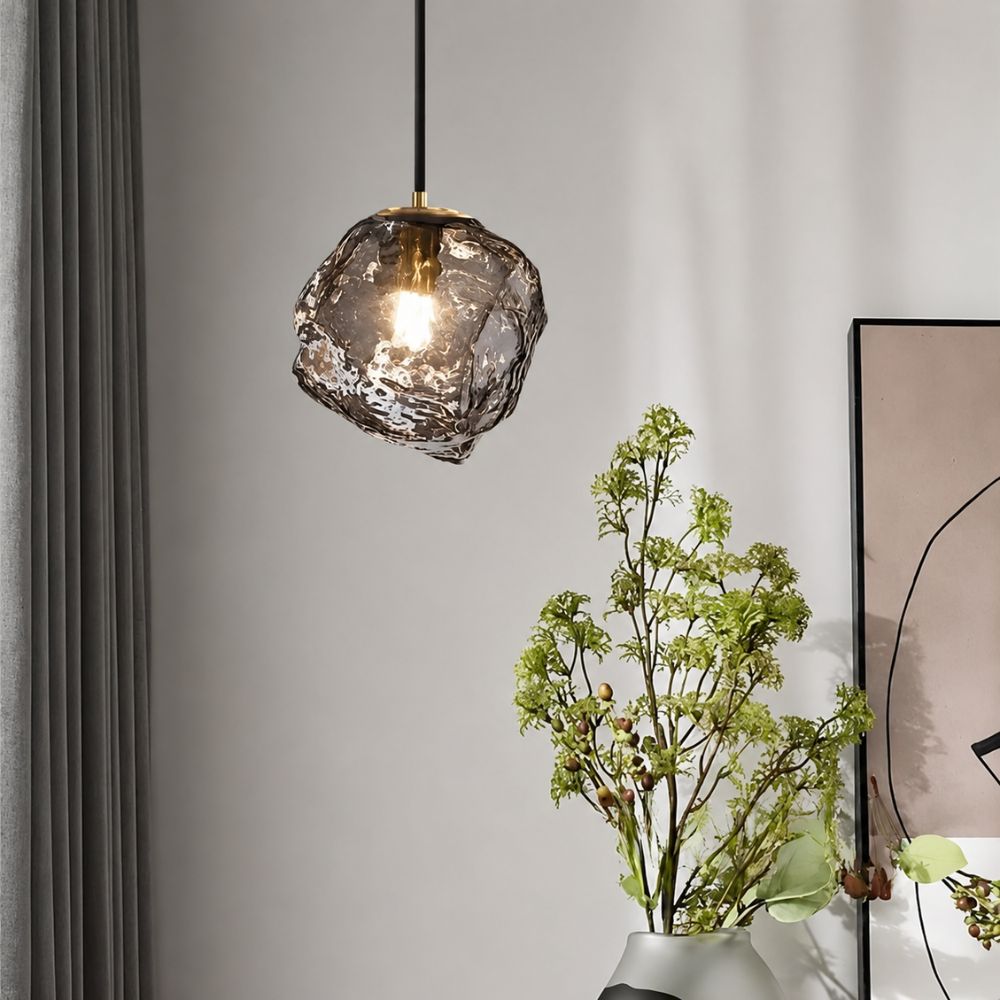 Lampa wisząca LED z teksturą kostki lodu