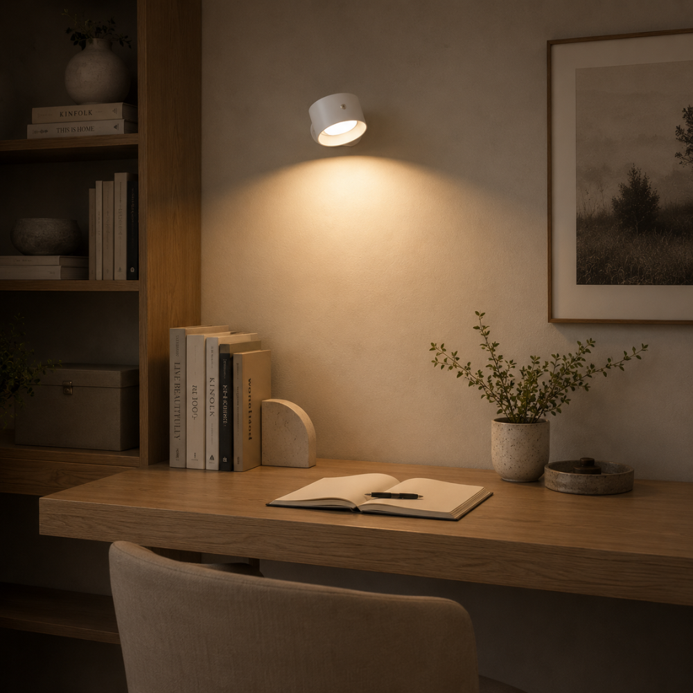 Magnetyczna kinkietowa lampa kulista z akumulatorem i uchwytem samoprzylepnym