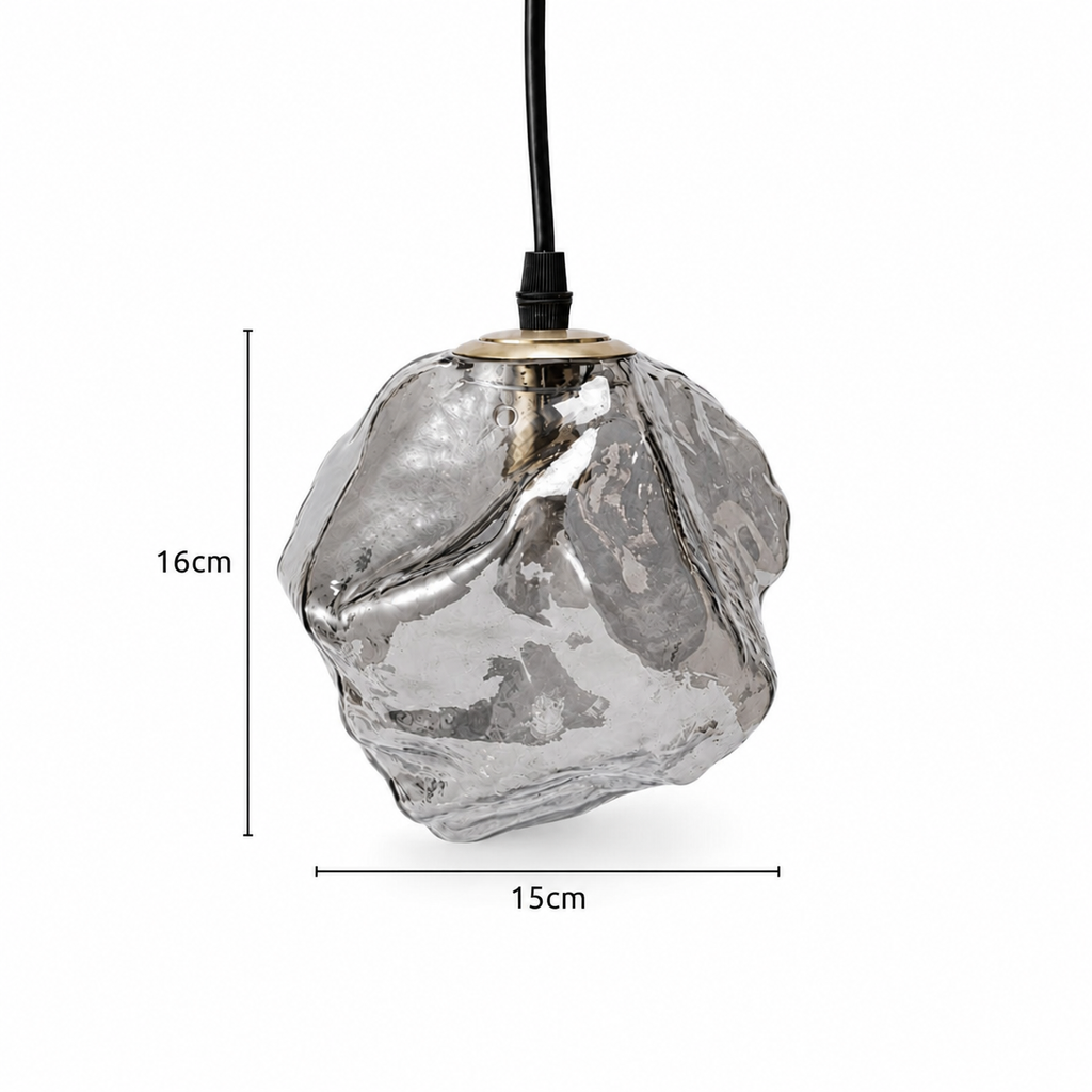 Lampa wisząca LED z teksturą kostki lodu