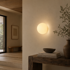Nowoczesna kinkietowa lampa ścienna LED z kulą ze szkła w stylu ambient