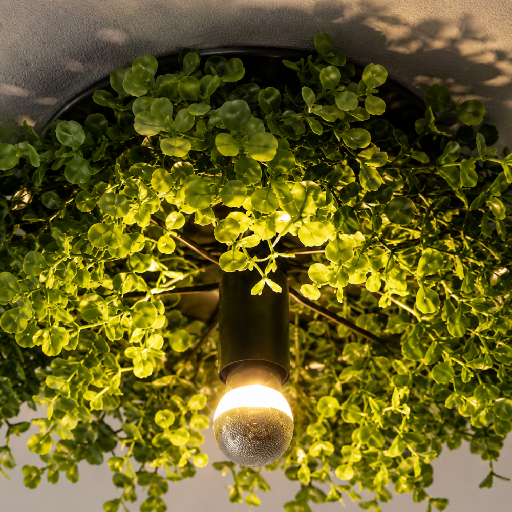 Rustykalna botaniczna lampa sufitowa do montażu wpuszczanego