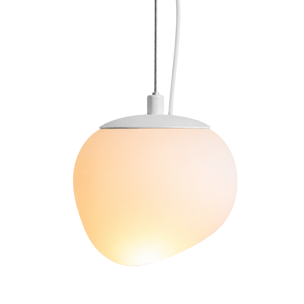 Elegancka szklana lampa wisząca w kształcie kuli z opalu