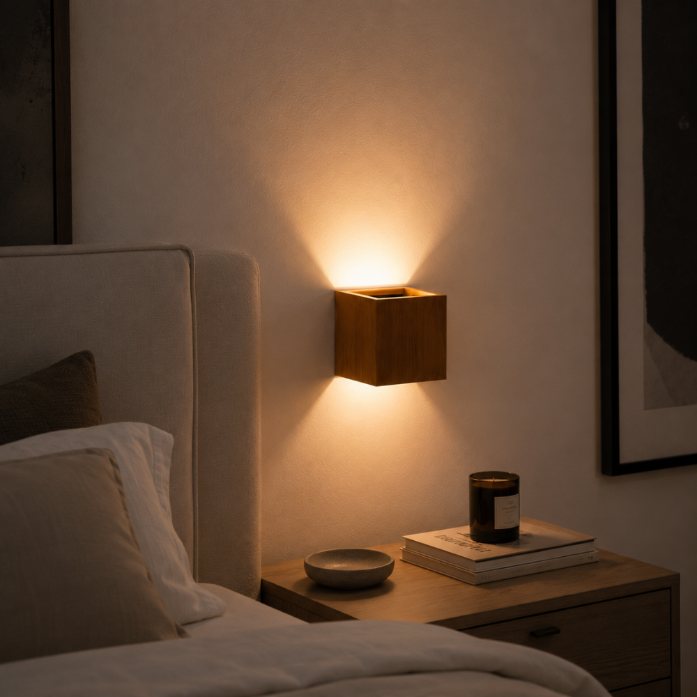 Klamka ścienna LED Nordic Wood Grain – naturalna faktura drewna
