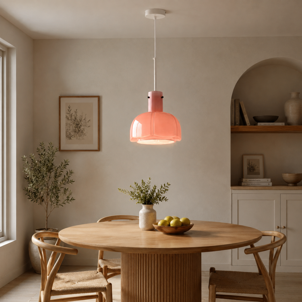 Minimalistyczna szklana lampa wisząca