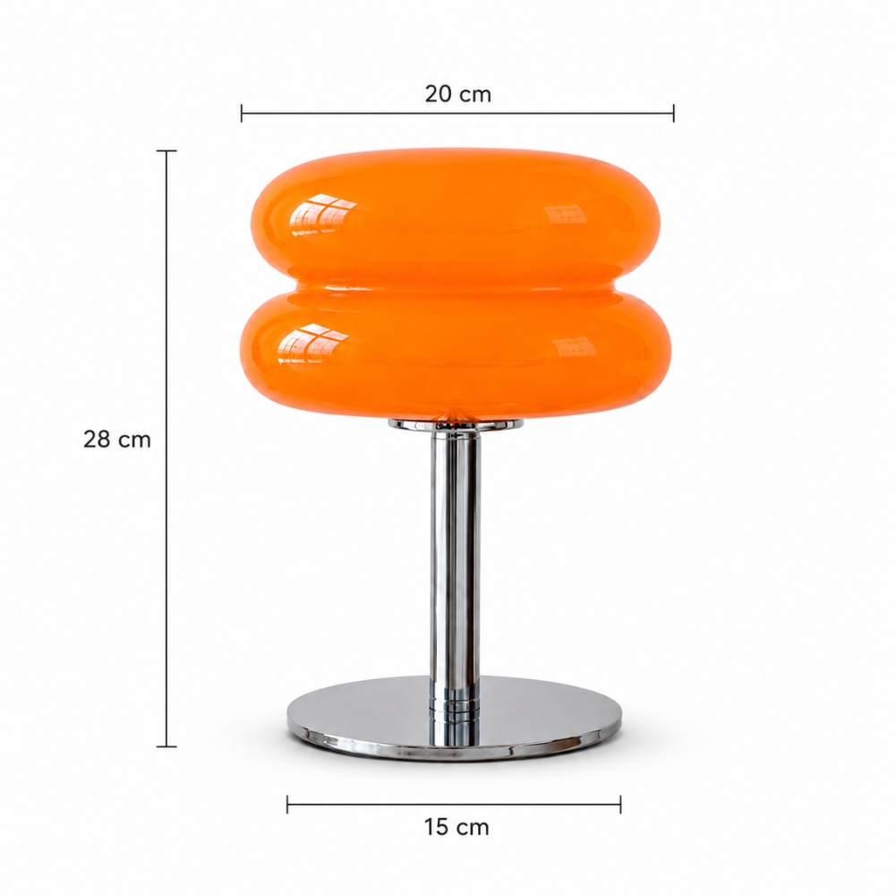 Szklana lampa stołowa Macaron – oświetlenie nastrojowe