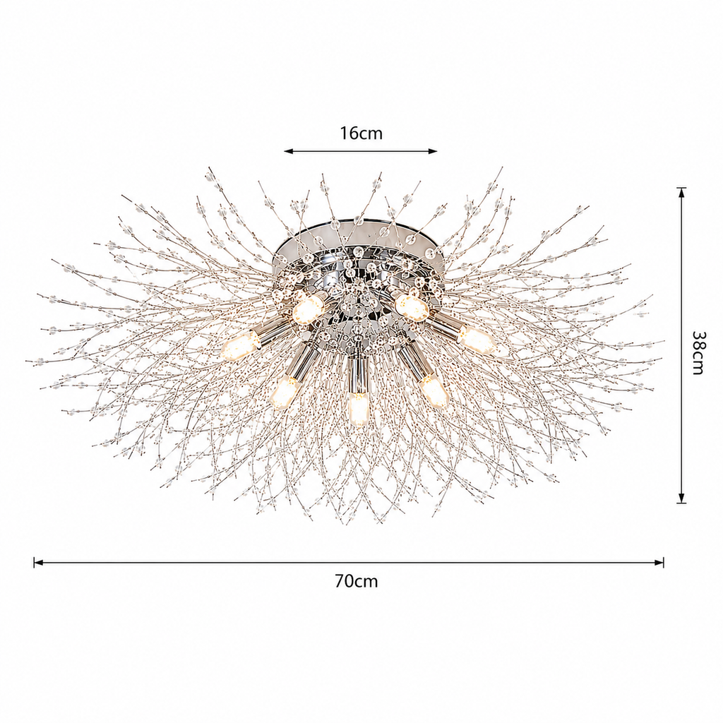 Lampa sufitowa Dandelion Crystal – nowoczesny żyrandol w stylu fajerwerków