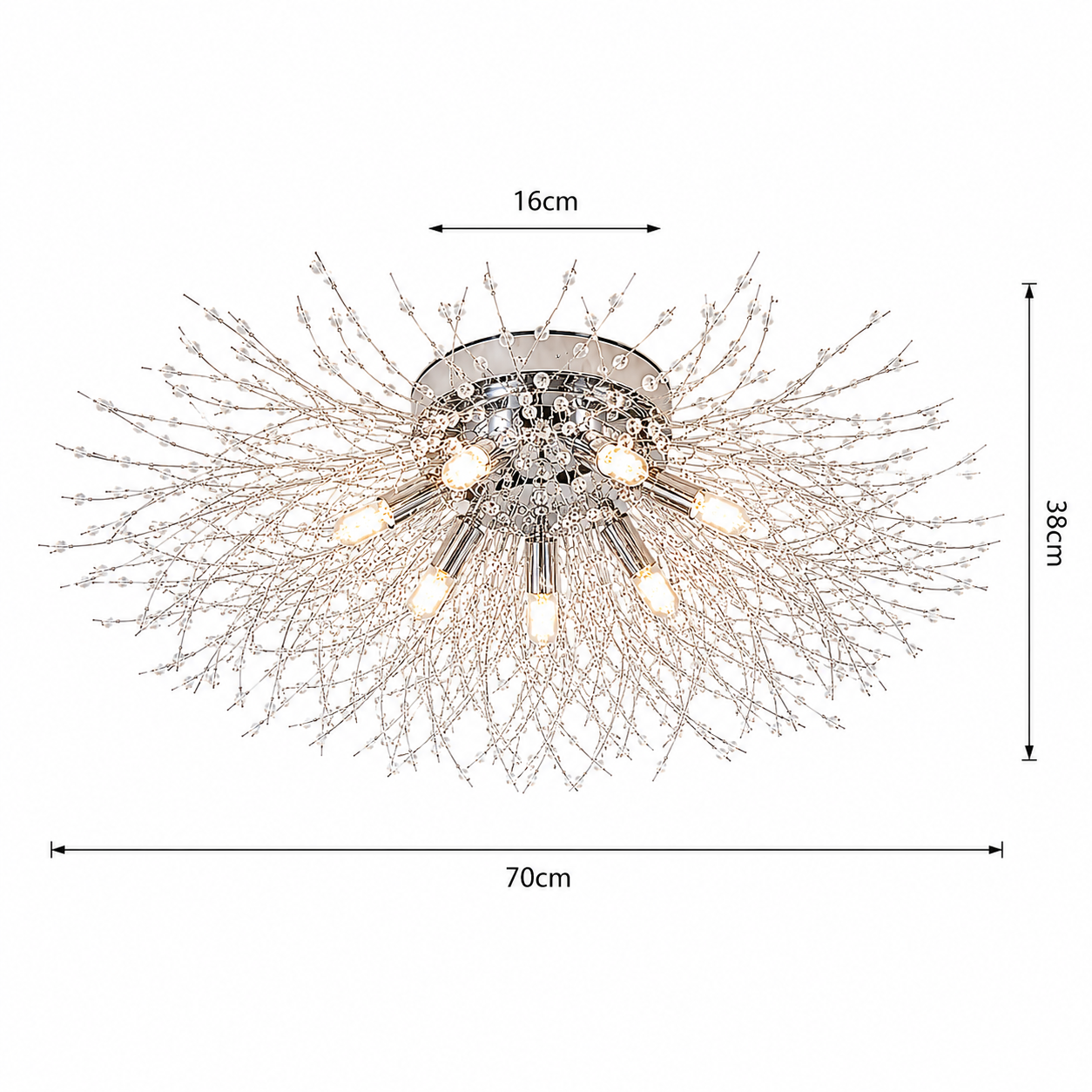 Lampa sufitowa Dandelion Crystal – nowoczesny żyrandol w stylu fajerwerków