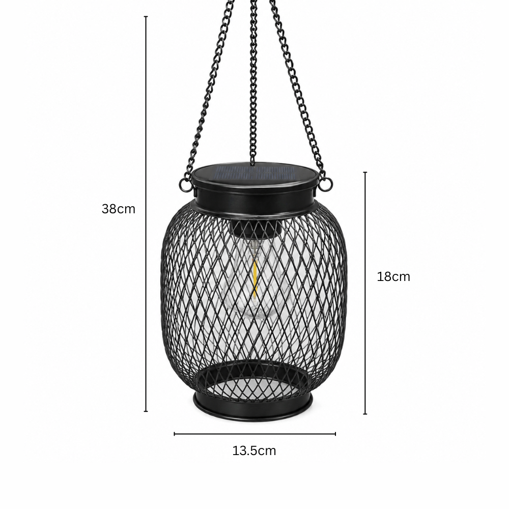 Wisząca zewnętrzna latarnia solarna LED