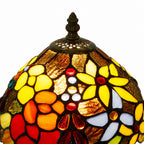 Kolorowa lampa stołowa z witrażowego szkła