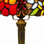 Kolorowa lampa stołowa z witrażowego szkła