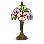 Kolorowa lampa stołowa z witrażowego szkła