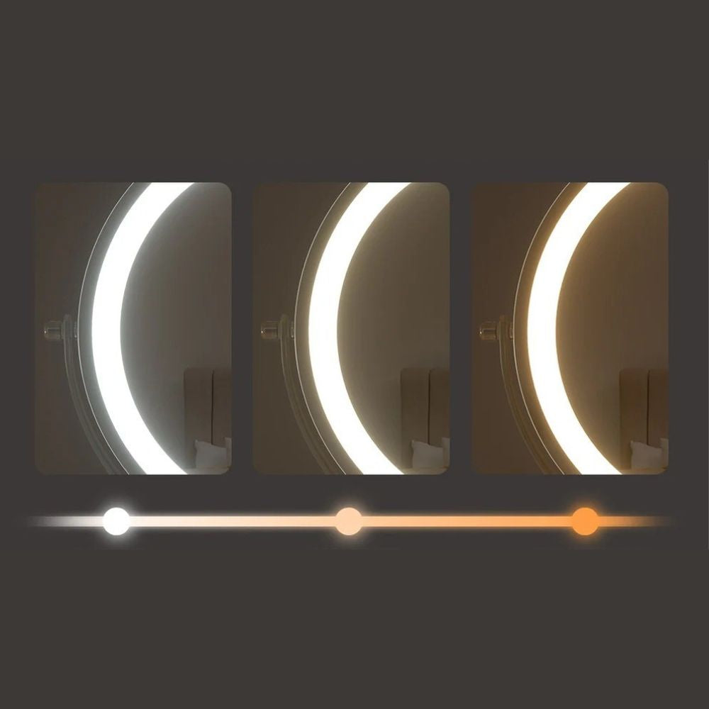 Lustro kosmetyczne z 3 kolorowymi lampami ściennymi LED