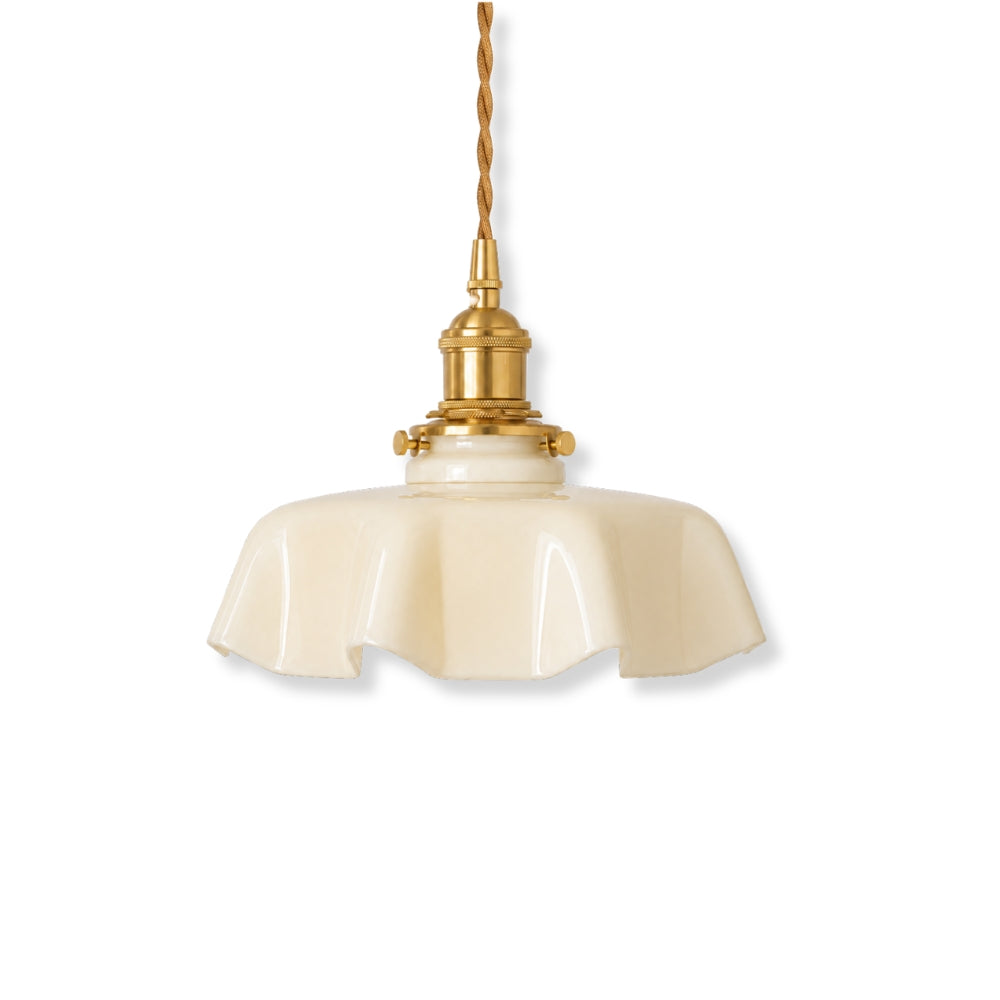 Szklana lampa wisząca w kształcie kwiatu z oprawką E27
