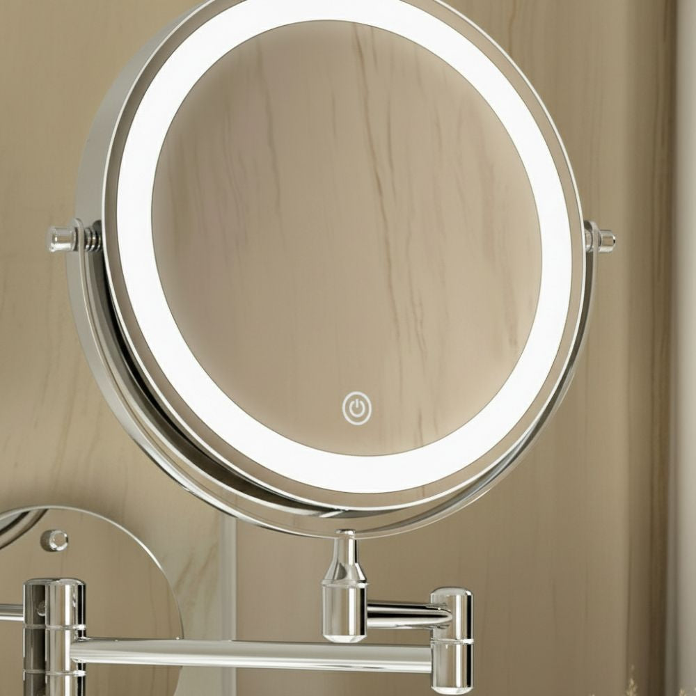 Lustro kosmetyczne z 3 kolorowymi lampami ściennymi LED