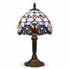 Kolorowa lampa stołowa z witrażowego szkła