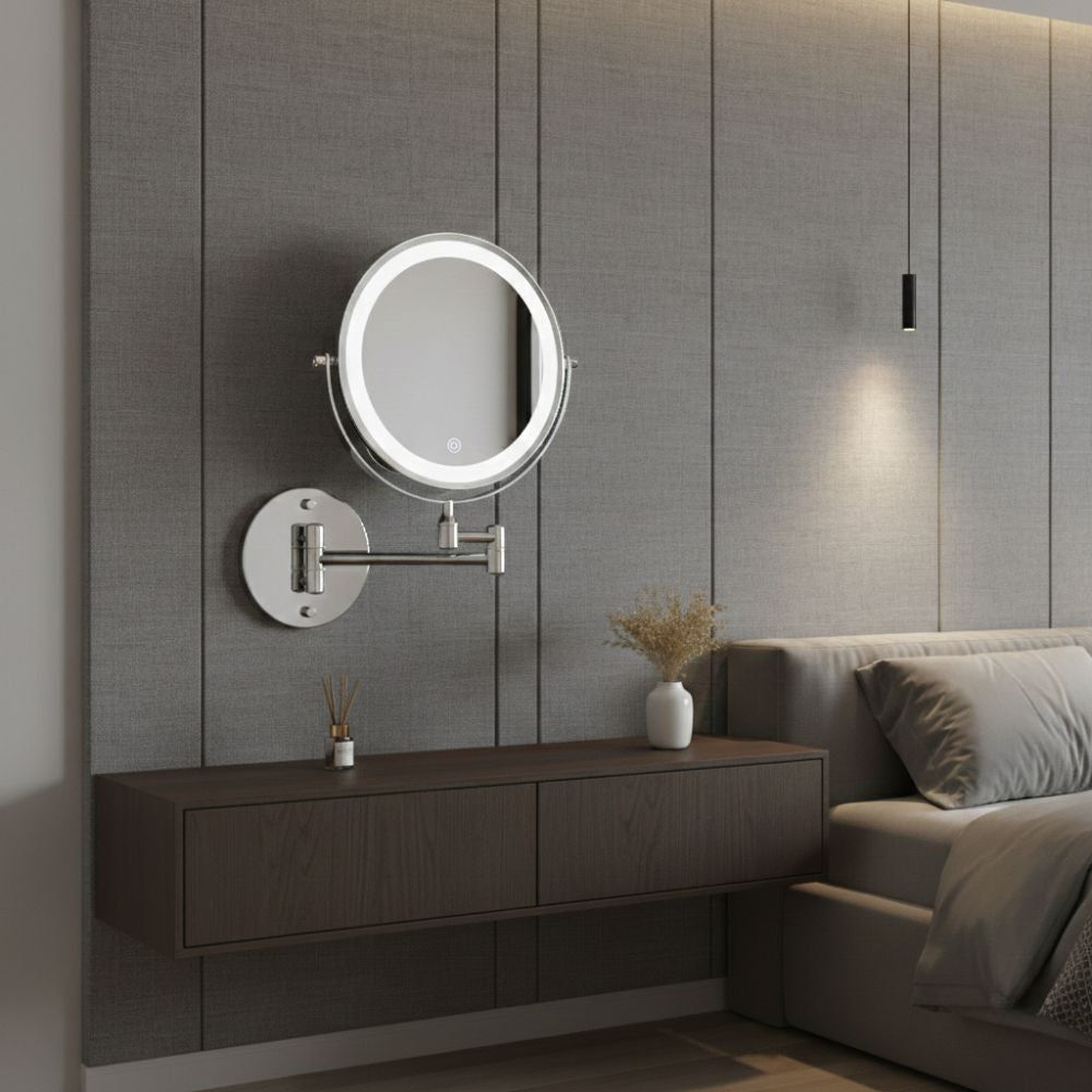 Lustro kosmetyczne z 3 kolorowymi lampami ściennymi LED