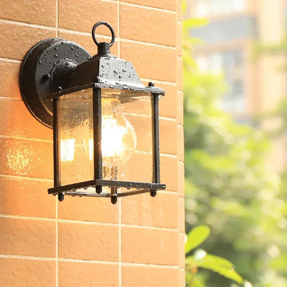 Retro wodoodporna zewnętrzna lampa ścienna