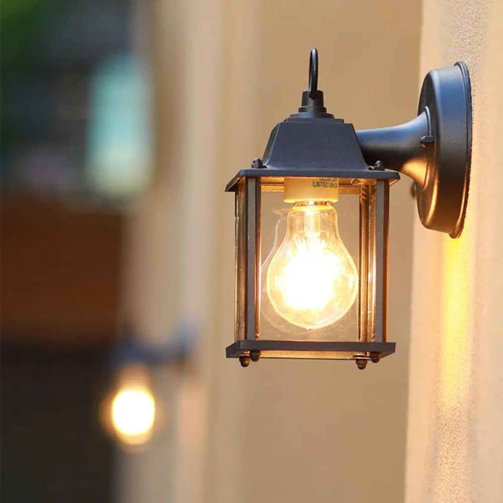 Retro wodoodporna zewnętrzna lampa ścienna