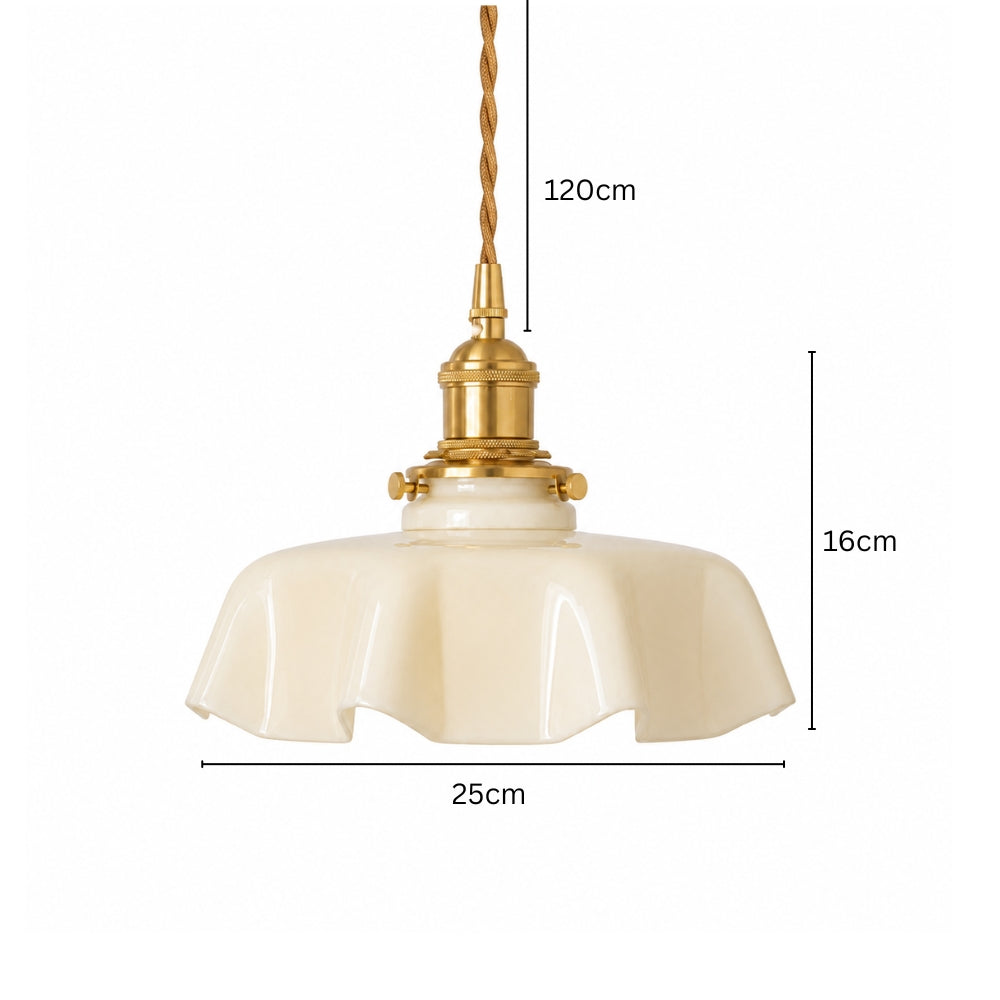 Szklana lampa wisząca w kształcie kwiatu z oprawką E27