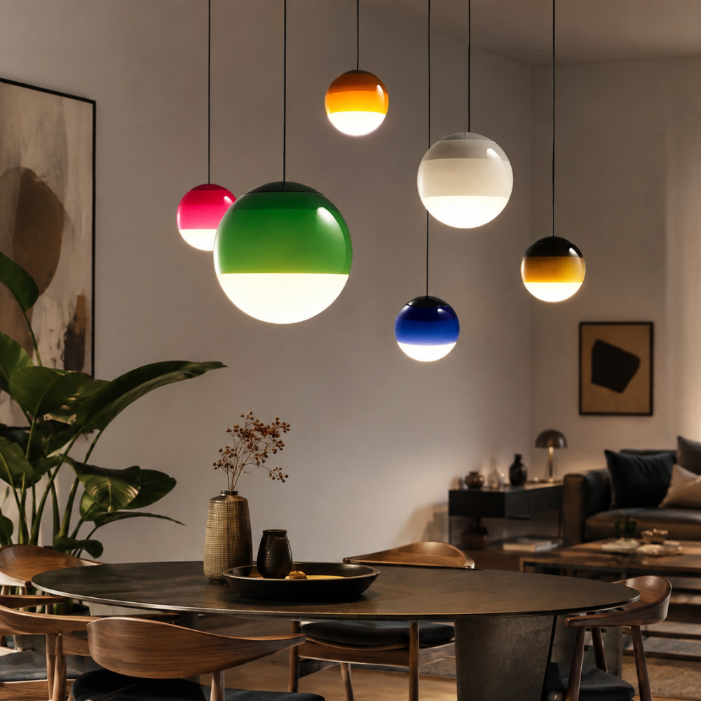 Gradientowa szklana lampa wisząca kula