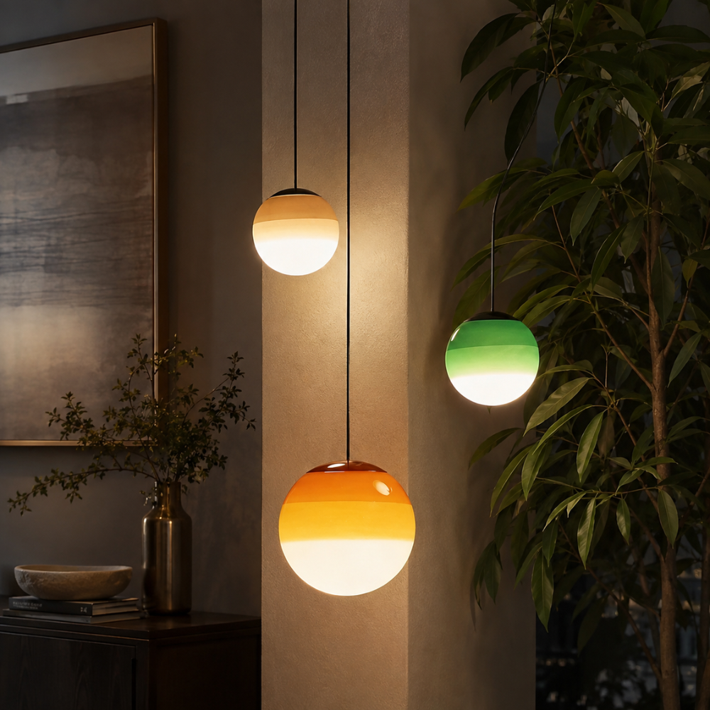 Gradientowa szklana lampa wisząca kula