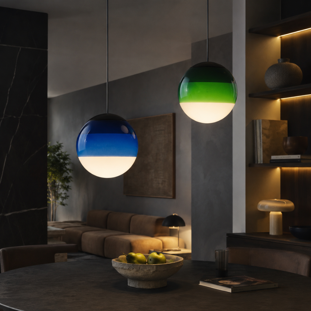 Gradientowa szklana lampa wisząca kula