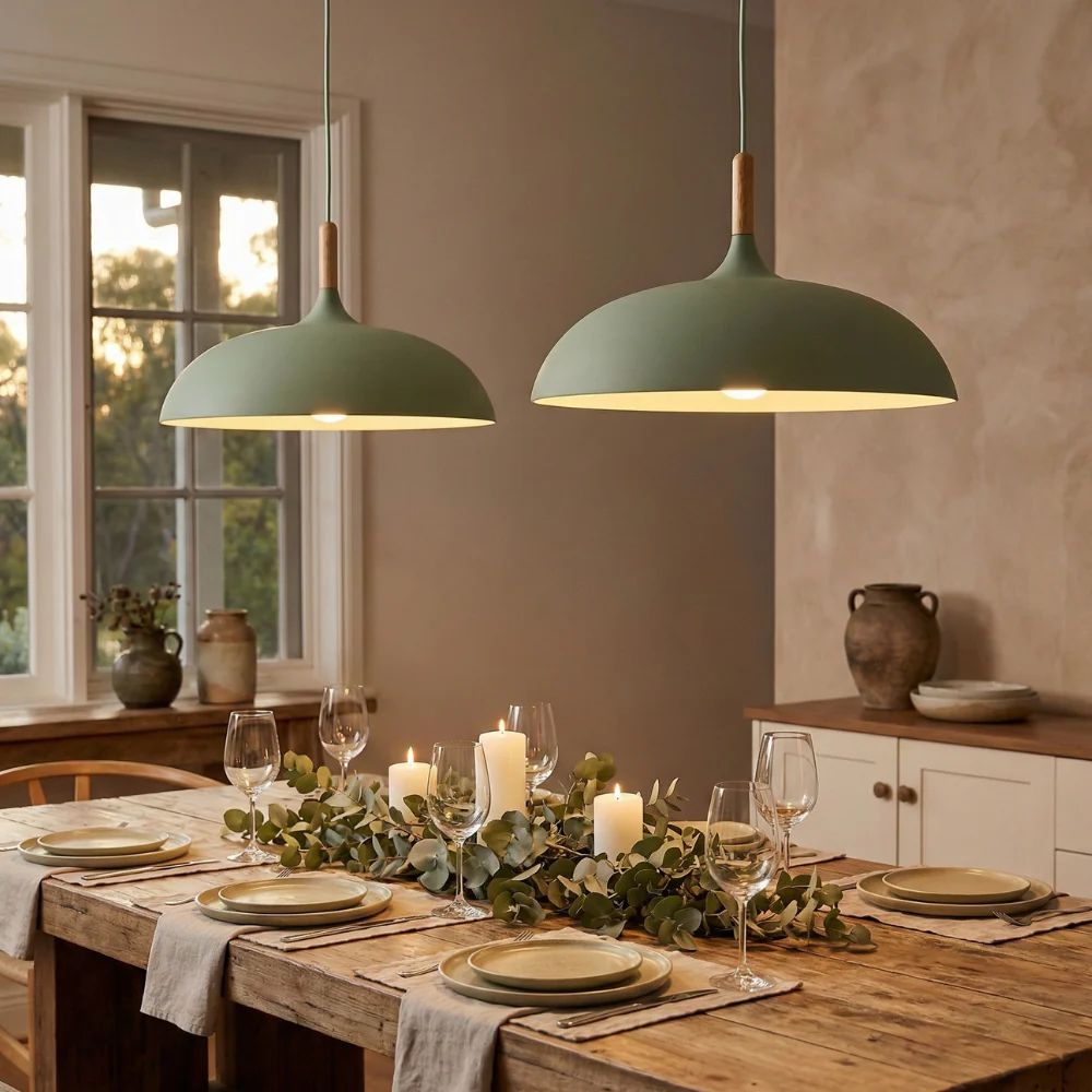 Nordycka lampa wisząca z drewnianym akcentem