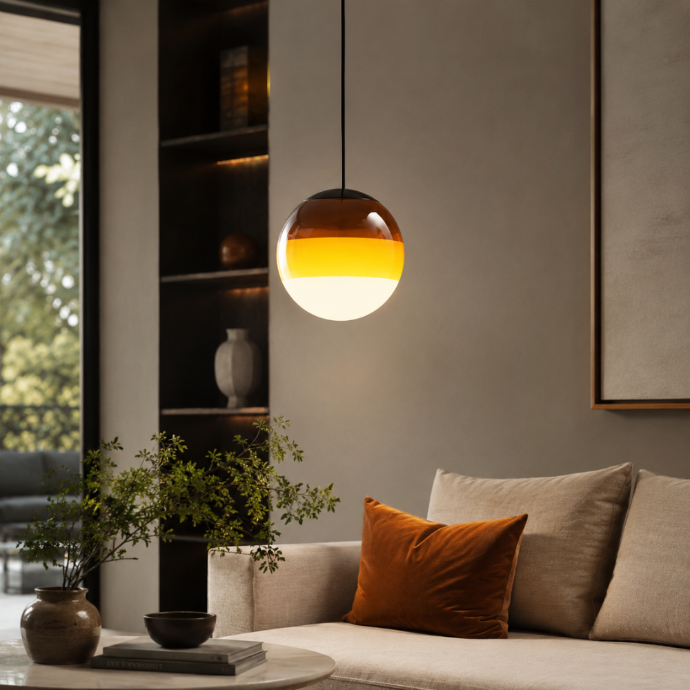 Gradientowa szklana lampa wisząca kula