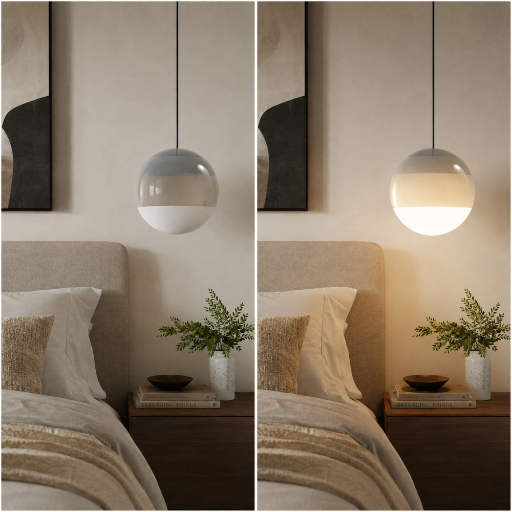 Gradientowa szklana lampa wisząca kula