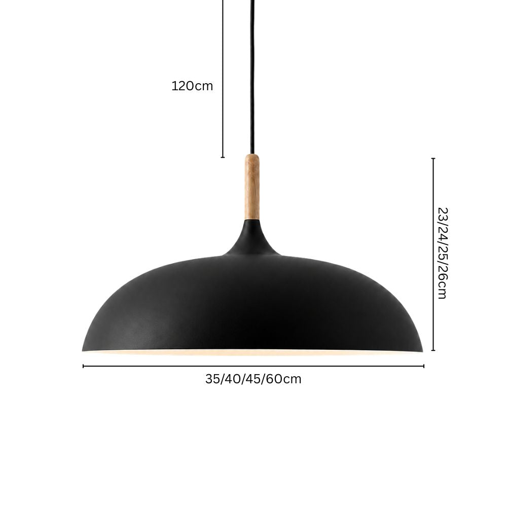 Nordycka lampa wisząca z drewnianym akcentem
