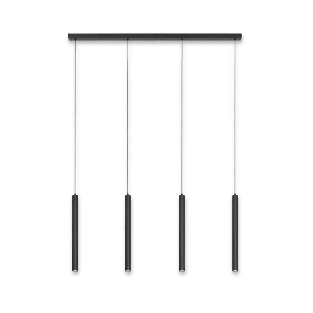Nowoczesna czarna liniowa lampa wisząca cylindryczna