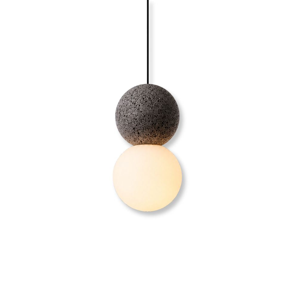 Nordycka lampa wisząca z cementu i szkła opalowego