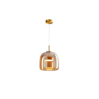 Nowoczesna lampa sufitowa z szklaną kloszem i LED, styl retro