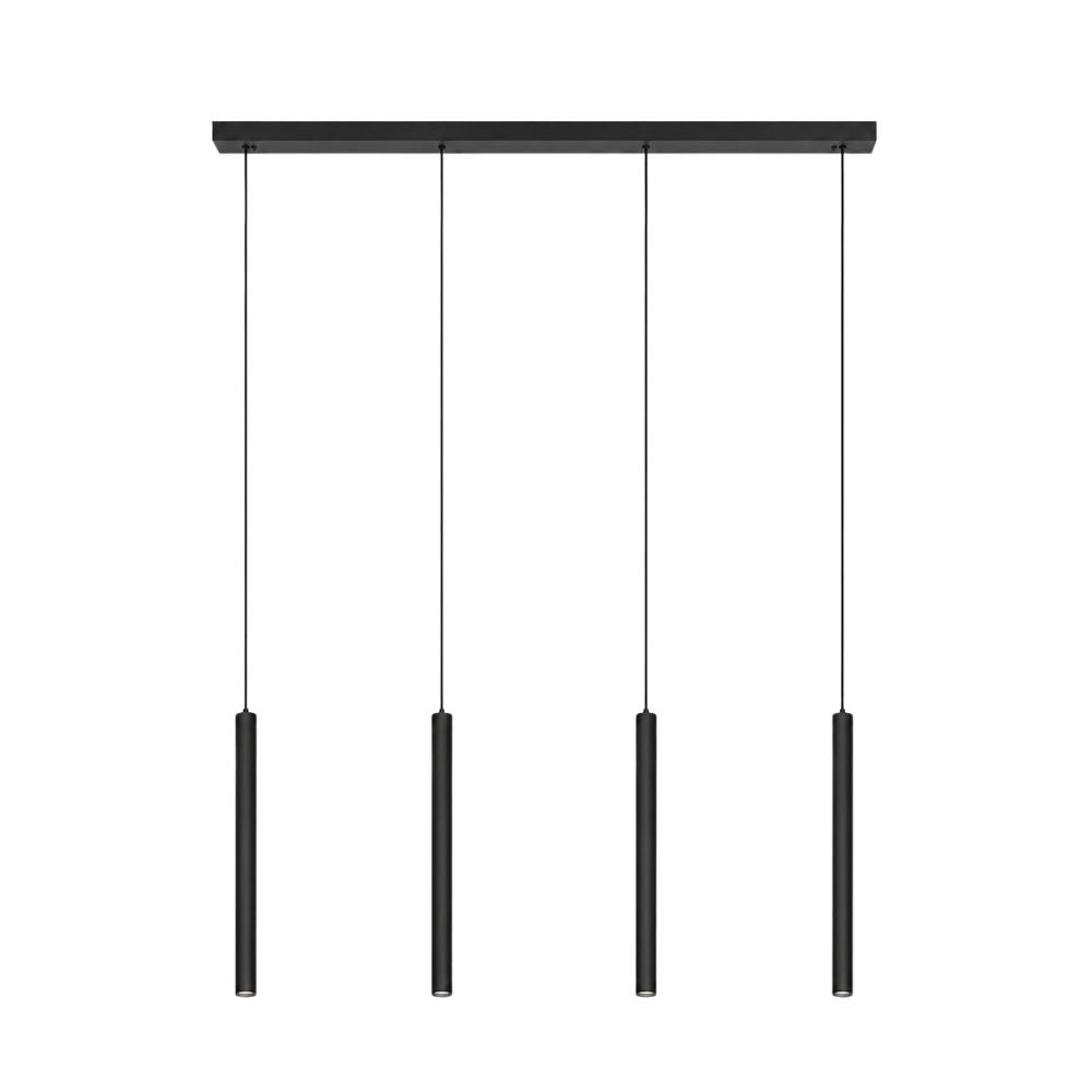 Nowoczesna czarna liniowa lampa wisząca cylindryczna