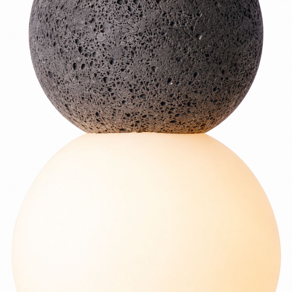 Nordycka lampa wisząca z cementu i szkła opalowego